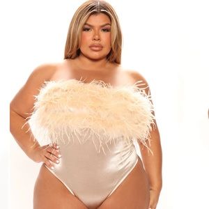 Material Girl Feather Bodysuit